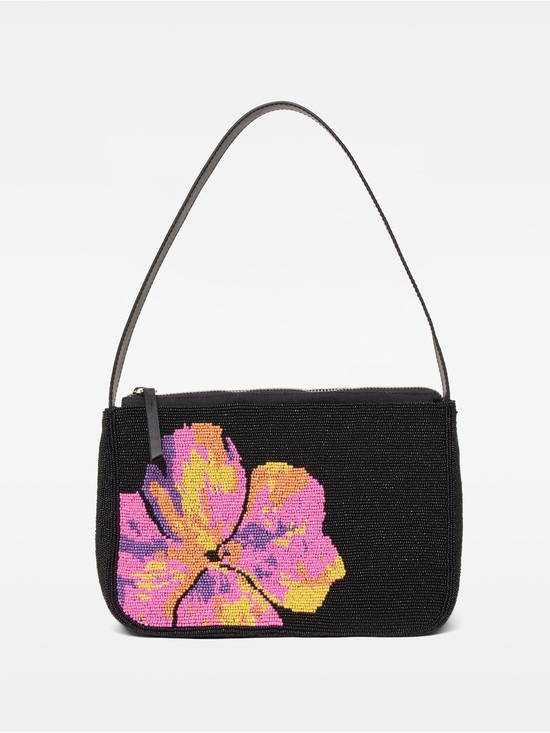 l*space Handbags - L*Space Alora Bag Black Beaded Floral Shoulder Bag NWT